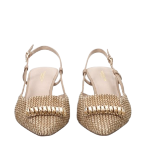 Slingback Tosca Blu in pelle color nude con morsetto di strass (5)