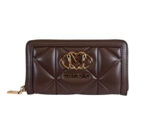 PORTAFOGLIO GRANDE EMBOSSED CIOCCOLATO -love moschino- JC5644PP0NLC0313