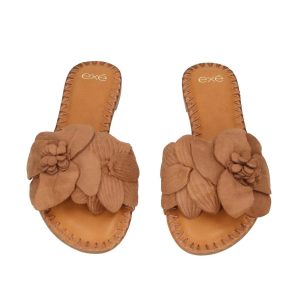 EX928-9922 CIABATTA FIORE MARRONE (3)